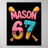 Mason 67 Ice Cream Drip Baseball  Poster (Voorkant)