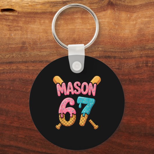 Mason 67 Ice Cream Drip Baseball  Sleutelhanger (Voorkant)