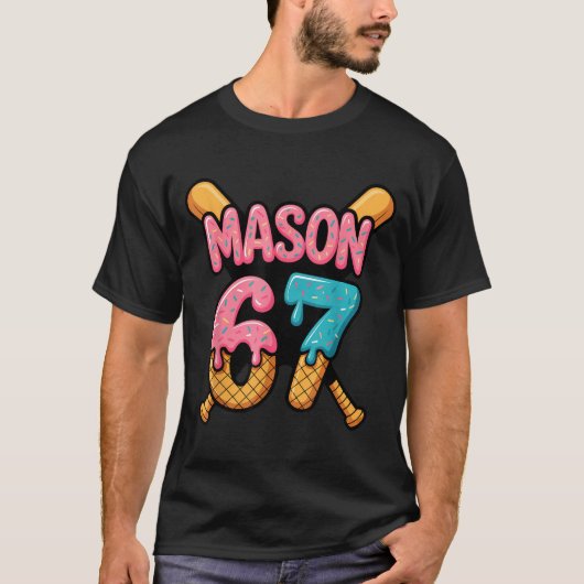 Mason 67 Ice Cream Drip Baseball  T-shirt (Voorkant)