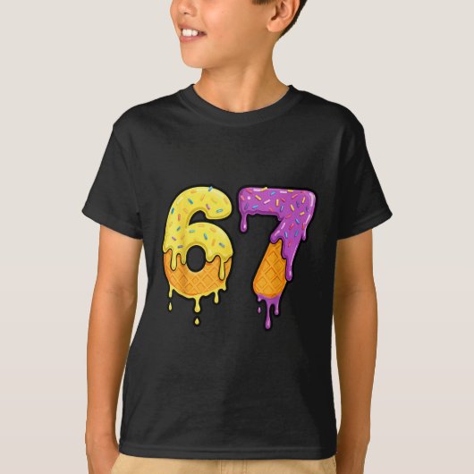 Mason 67 Ice Cream Drip Meme Six Seven Funny T-shirt (Voorkant)