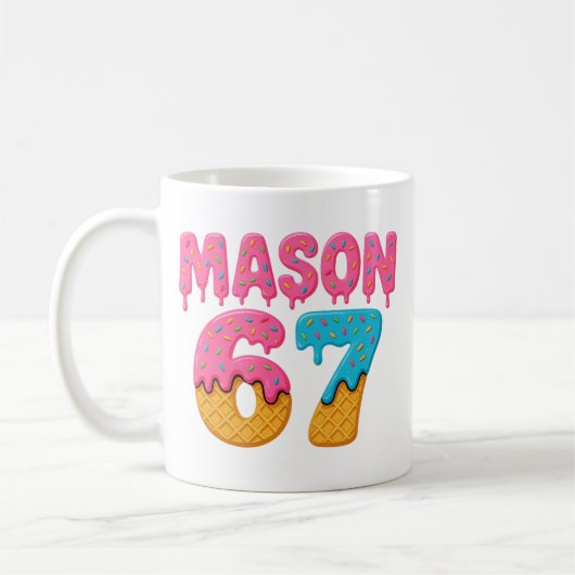 Mason 67 Ice Cream Meme Funny Six Seven mason ice Koffiemok (Links)