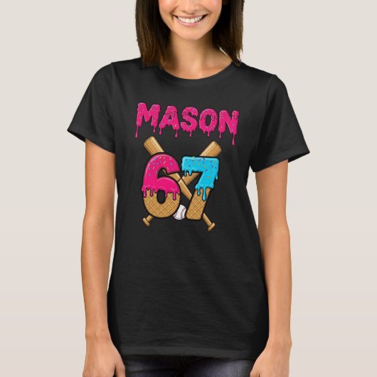 Mason 67 Ice Cream Meme Funny Six Seven Mason ijs T-shirt (Voorkant)