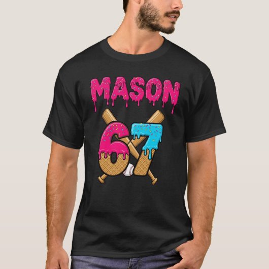 Mason 67 Ice Cream Meme Funny Six Seven Mason ijs T-shirt (Voorkant)