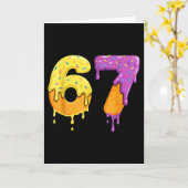Mason 67 Ijs Drip Meme Six Seven Grappig Kaart (Gele Bloem)