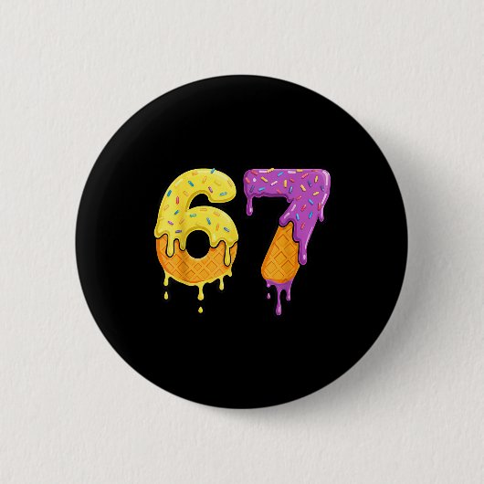 Mason 67 Ijs Drip Meme Zes Zeven Grappig Ronde Button 5,7 Cm (Voorkant)