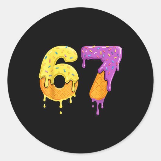 Mason 67 Ijs Drip Meme Zes Zeven Grappig Ronde Sticker (Voorkant)