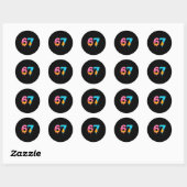Mason 67 Ijs Drip Meme Zes Zeven Ronde Sticker (Vel)