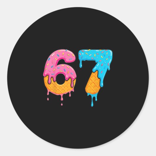 Mason 67 Ijs Drip Meme Zes Zeven Ronde Sticker (Voorkant)