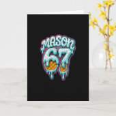 Mason 67 Ijs Drip Six Seven Meme 6 7 Tiener Jongen Kaart (Gele Bloem)