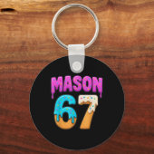 Mason 67 Ijs druppel Grappig Meme Zes Zeven Druppe Sleutelhanger (Voorkant)