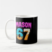 Mason 67 Ijs druppel Grappige Meme Zes Zeven Drupp Koffiemok (Links)