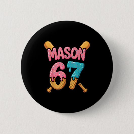 Mason 67 Ijs Druppel Honkbal Ronde Button 5,7 Cm (Voorkant)
