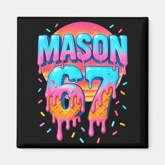 Mason 67 Kostuum Ijsje Baseball Drip 6 7 Meme Magneet (Voorkant)