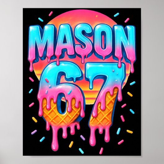 Mason 67 Kostuum Ijsje Baseball Drip 6 7 Meme Poster (Voorkant)