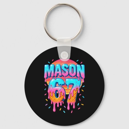 Mason 67 Kostuum Ijsje Baseball Drip 6 7 Meme Sleutelhanger (Voorkant)
