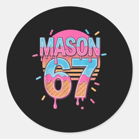 Mason 67 Meme Ijs Bysebyll Drip  Ronde Sticker (Voorkant)