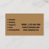 Mason Aannemer Stone Paver Bestrating Stone Metsel Visitekaartje (Achterkant)