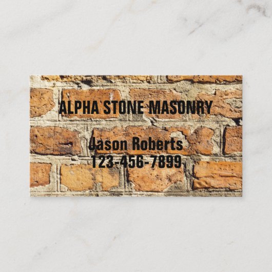 Mason Aannemer Stone Paver Bestrating Stone Metsel Visitekaartje (Voorkant)