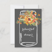 Mason bloemenrepetitie rustieke diner uitnodiginge kaart (Voorkant)