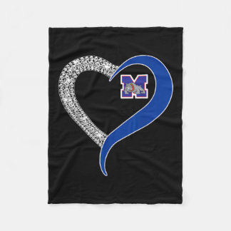 Mason Bulldogs Logo Diamond Heart Hs Fleece Deken