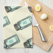 Mason Canning Jar Pattern met Monogram Theedoek (Quarter Fold)