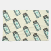 Mason Canning Jar Pattern met Monogram Theedoek (Horizontaal)