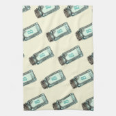 Mason Canning Jar Pattern met Monogram Theedoek (Verticaal)