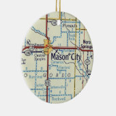Mason City Iowa kaart Keramisch Ornament (Rechts)