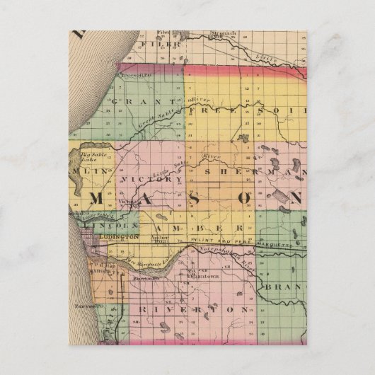 Mason County, Michigan Briefkaart (Voorkant)