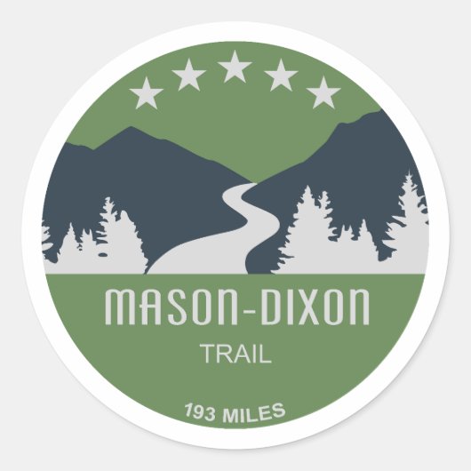Mason-Dixon Trail Ronde Sticker (Voorkant)