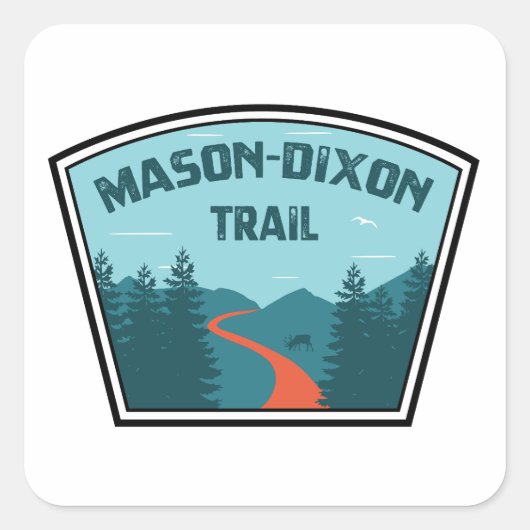 Mason-Dixon Trail Vierkante Sticker (Voorkant)