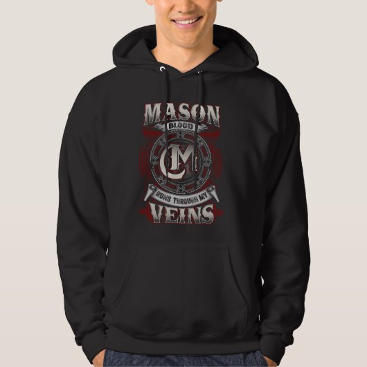 Mason familienaam, loopt door mijn aderen hoodie (Voorkant)
