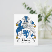 Mason Family Crest Briefkaart (Staand voorkant)