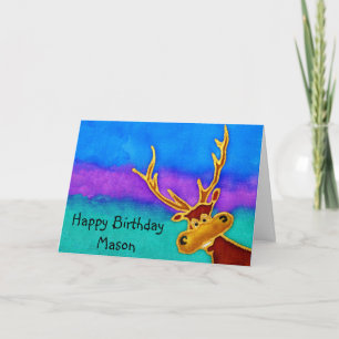 Mason, Happy Birthday gekke hertenkaart Kaart