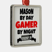 Mason houdt van het spelen van VideoSpelen Metalen Ornament (Rechts)