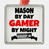 Mason houdt van het spelen van VideoSpelen Metalen Ornament (Voorkant)