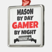 Mason houdt van het spelen van VideoSpelen Metalen Ornament (Links)