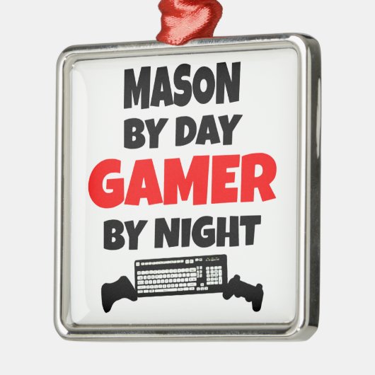 Mason houdt van het spelen van VideoSpelen Metalen Ornament (Links)