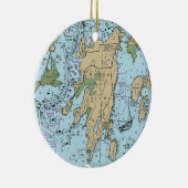 Mason Island Mystic CT Chart Keramisch Ornament (Rechts)