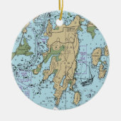 Mason Island Mystic CT Chart Keramisch Ornament (Voorkant)