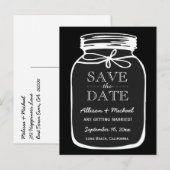 Mason Jar Aangepaste kleur Save the Date Wedding A Aankondigingskaart (Voorkant / Achterkant)