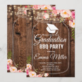 Mason Jar Afstuderen BBQ Party Kaart (Voorkant / Achterkant)