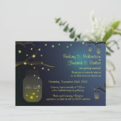 Mason Jar and Firefly Wedding Invitation 5"x7" Kaart (Staand voorkant)