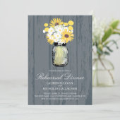 Mason Jar and Sunflower Rehearsal Dinner Kaart (Staand voorkant)