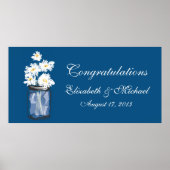 Mason Jar and White Daisies Banner Poster (Voorkant)