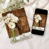 Mason Jar and White Daisies Country Baby shower Kaart