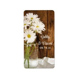 Mason Jar and White Daisies Country Wedding Etiket