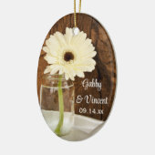 Mason Jar and White Daisy Country Wedding Keramisch Ornament (Links)