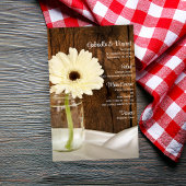 Mason Jar and White Daisy Country Wedding Menu