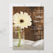 Mason Jar and White Daisy Sweet 16 Birthday Party Kaart (Voorkant)